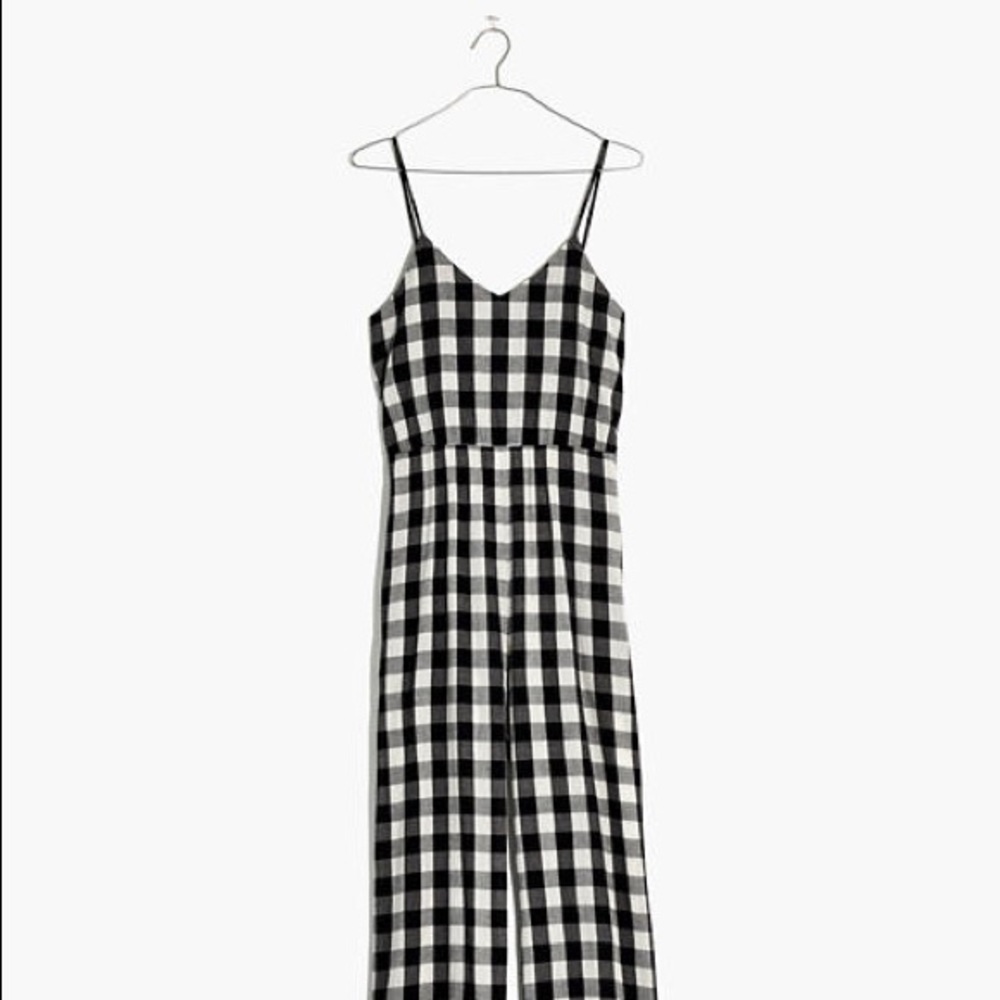 Madewell Cami Wide Leg Jumpsuit Gingham Check